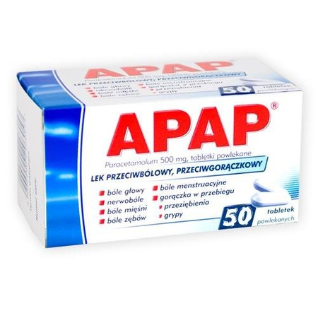 APAP 500 mg x 50 tabletek powlekanych