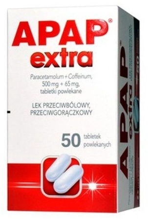 APAP EXTRA (500 mg + 65 mg) x 50 tabletek powlekanych