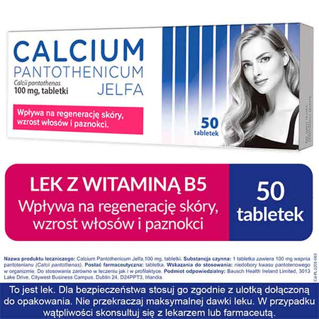 CALCIUM PANTOTHENICUM JELFA 100 mg x 50 tabletek