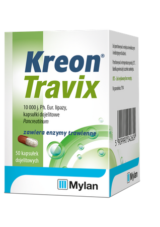 KREON TRAVIX 10000 x 50 tabletek dojelitowych
