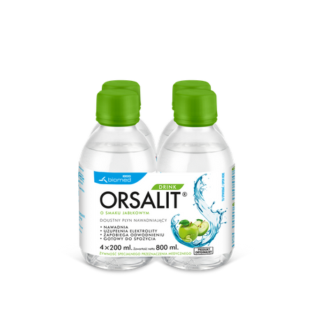 Orsalit Drink smak jabłkowy  płyn doustny 4x200ml