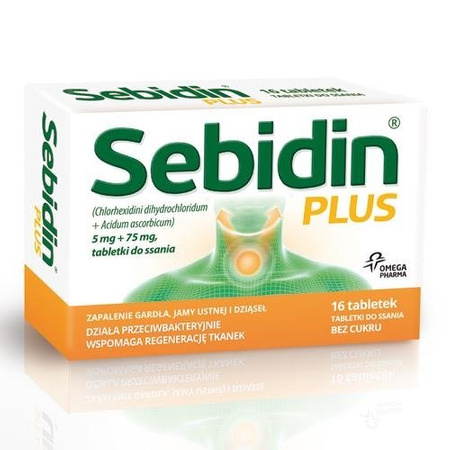 SEBIDIN PLUS x 16 tabletek do ssania