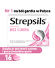 STREPSILS truskawkowy BEZ CUKRU x 16 pastylek